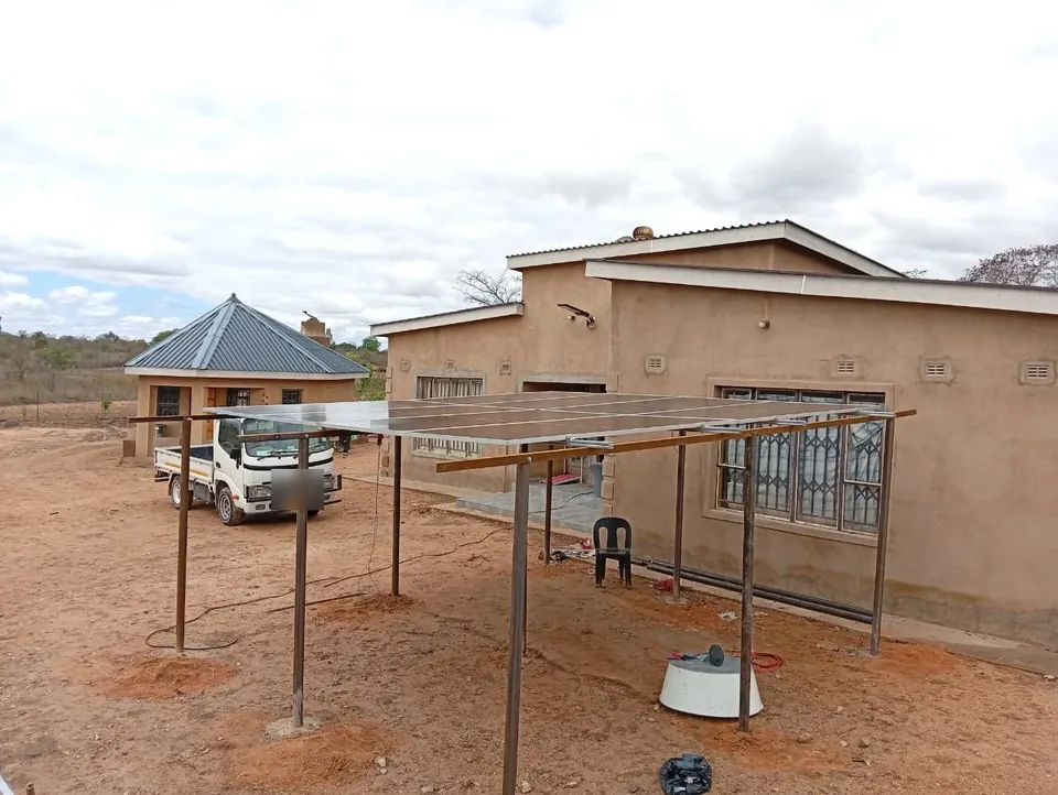 Completed solar array on the carport